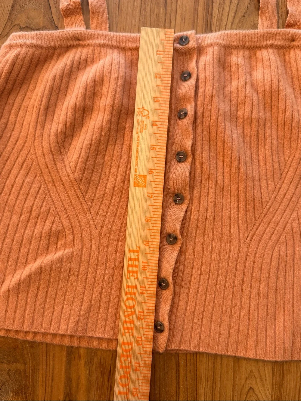 ULLA JOHNSON Wool & Cashmere Ribbed Cropped Tank Top Women’s XL Button Front - Picture 9 of 11
